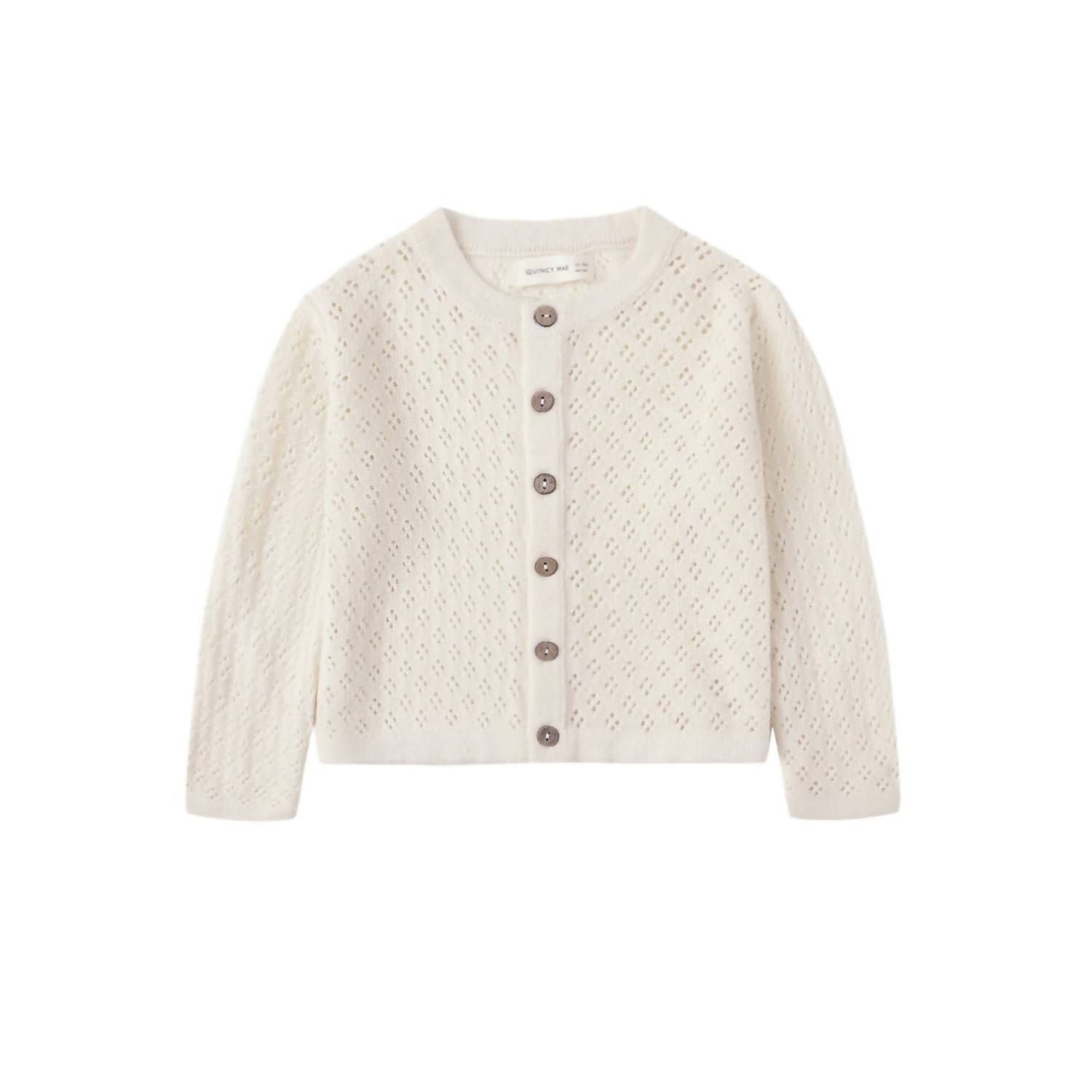 New Quincy Mae Girl's Knit Cardigan In Natural